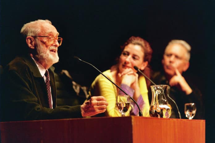 José Luis Sampedro, Ángeles Caso y Fernando Delgado