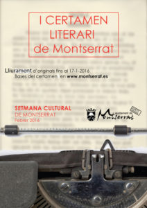 Cartel del I Certamen Literario de Montserrat