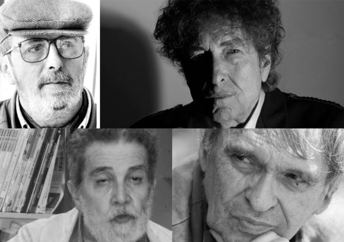 Alfonso O'Shanahan, Rafael Cadenas, Manuel Díaz Martínez y Bob Dylan